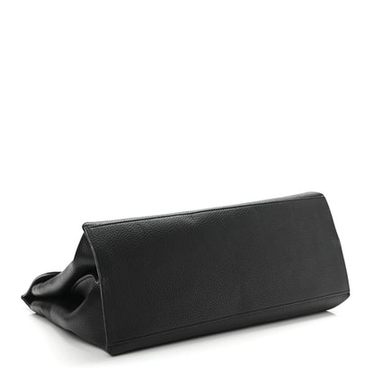 Gucci Pebbled Calfskin Large Bamboo Daily Top Handle Bag Black 4 of 17