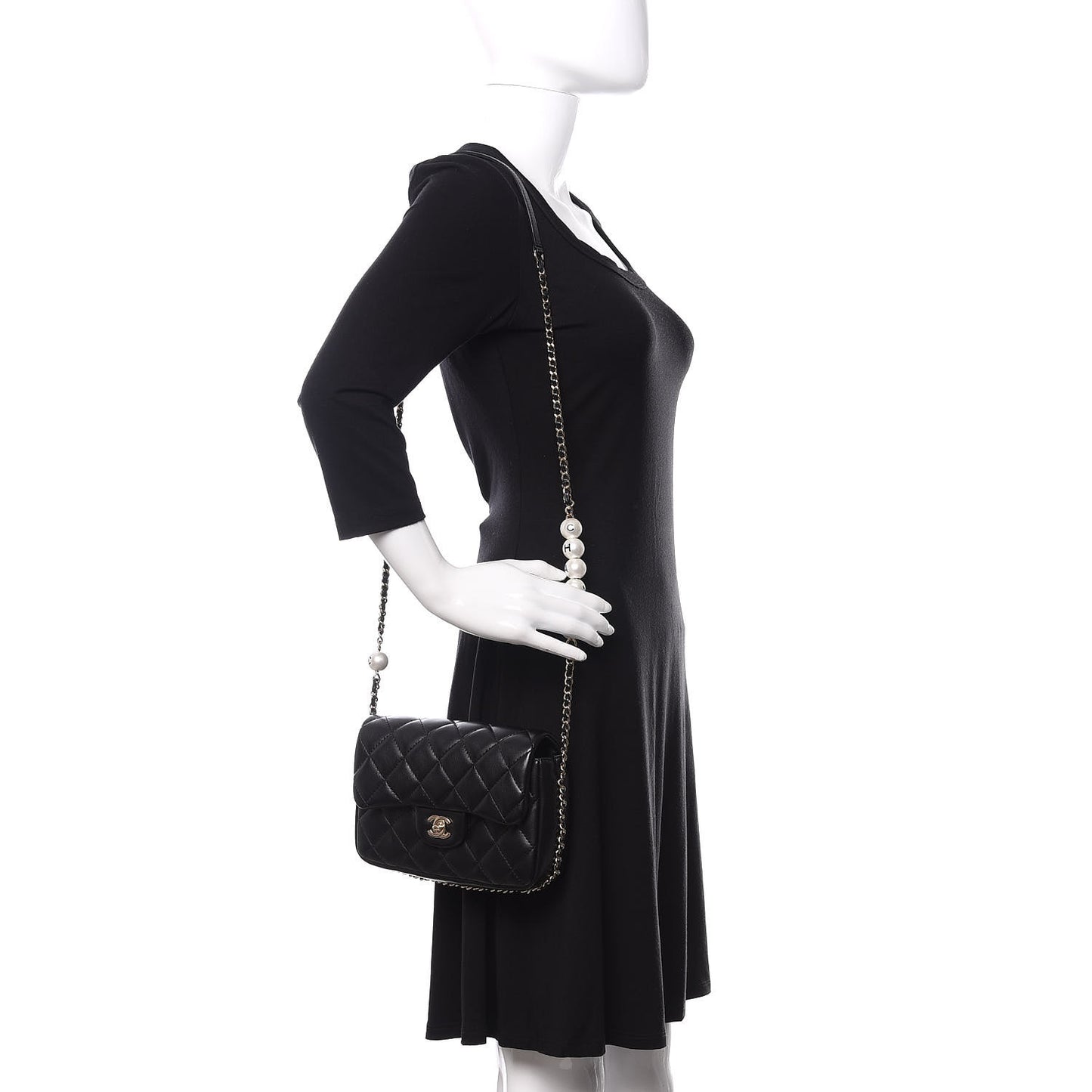Lambskin Quilted Small My Precious Flap Black