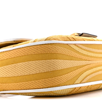 Fendi X SARA COLEMAN Canvas Vitello King Seta FF Fish Eye Embroidered Baguette Mostarda White Ice 10 of 15