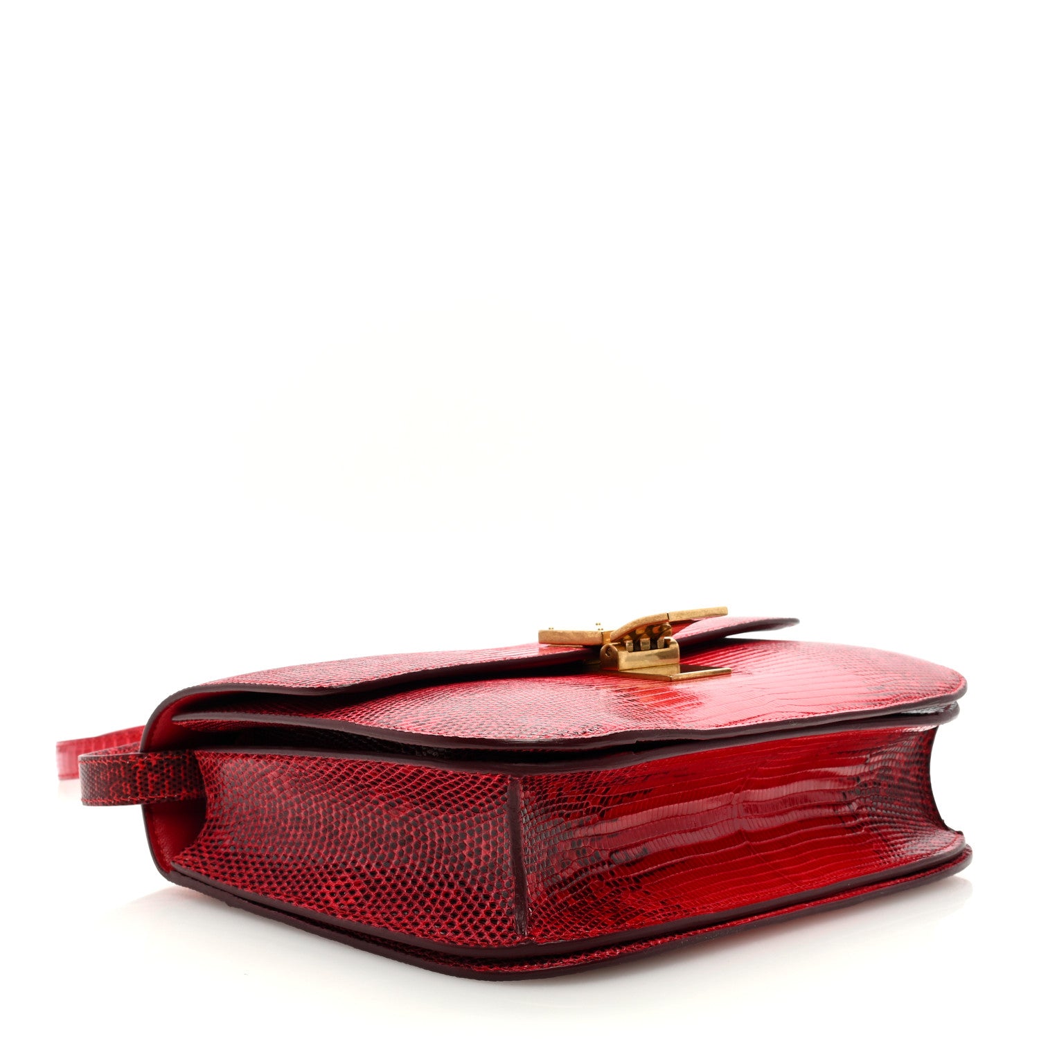 Celine Lizard Medium Classic Box Flap Bag Ruby 4 of 9