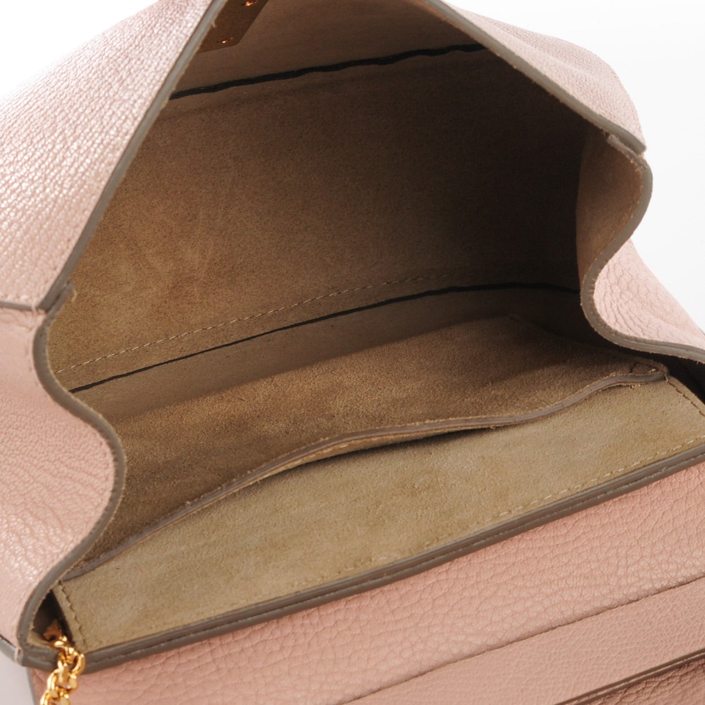 Grained Lambskin Drew Shoulder Bag Cement Pink