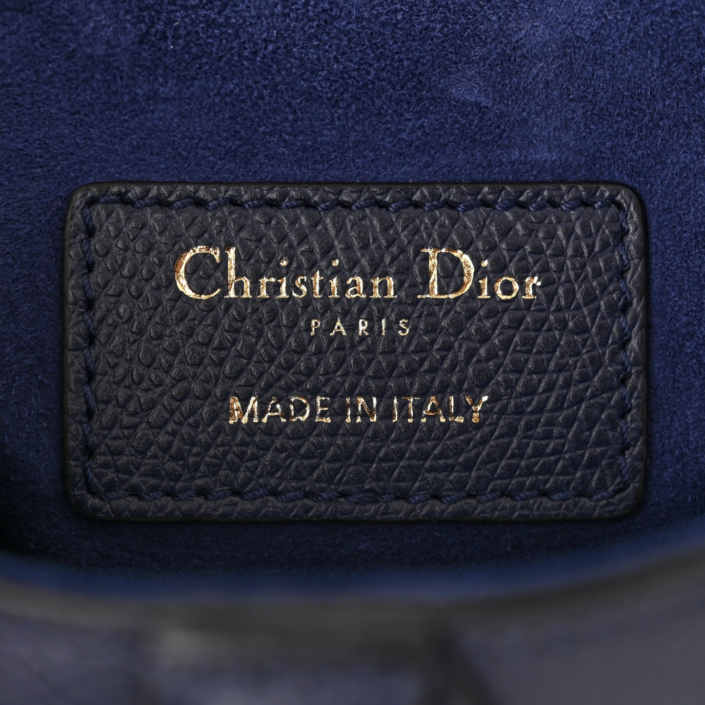 Grained Calfskin Mini Saddle Bag Navy