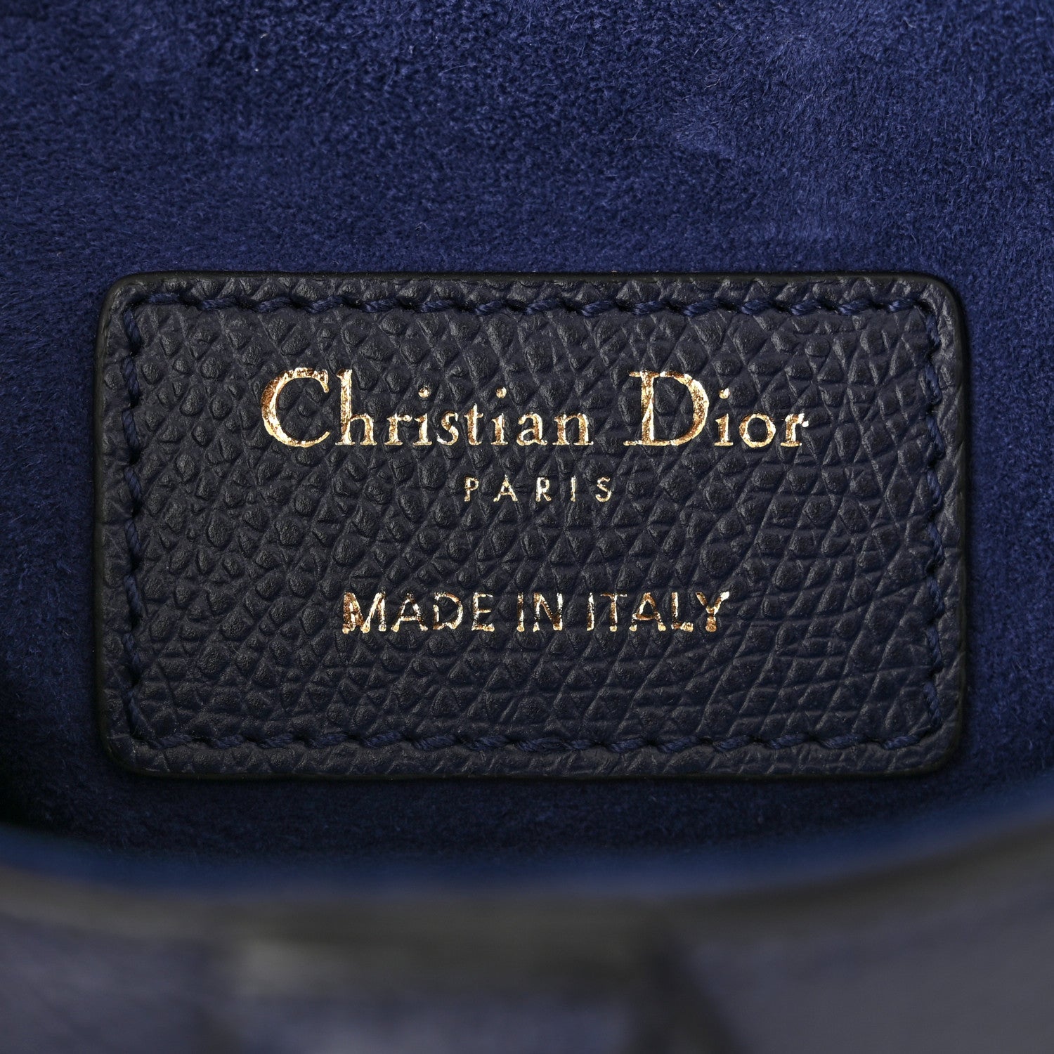 Christian Dior Grained Calfskin Mini Saddle Bag Navy 6 of 10