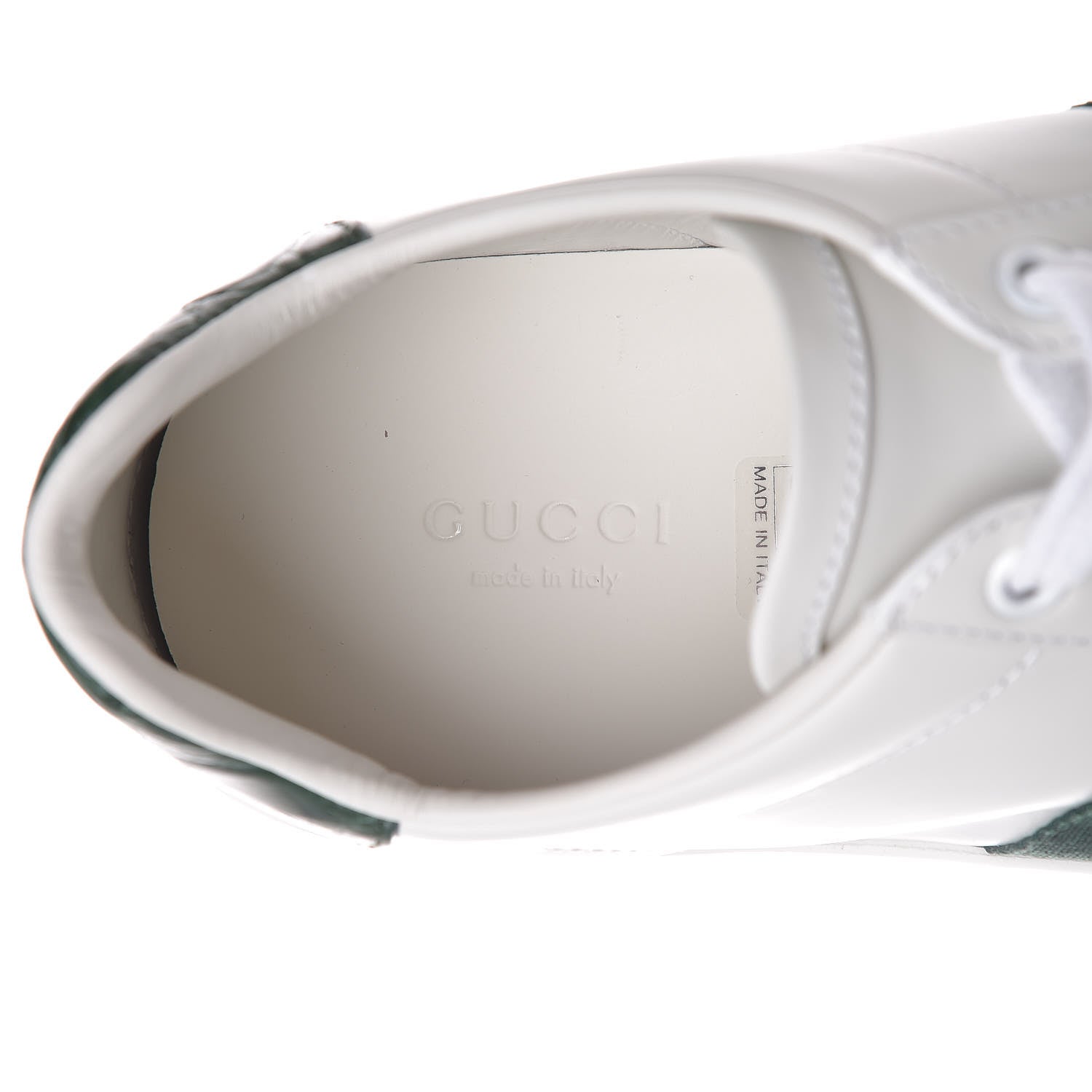 Gucci Calfskin Crocodile Web Ace Sneakers 35.8 White Blue 6 of 10