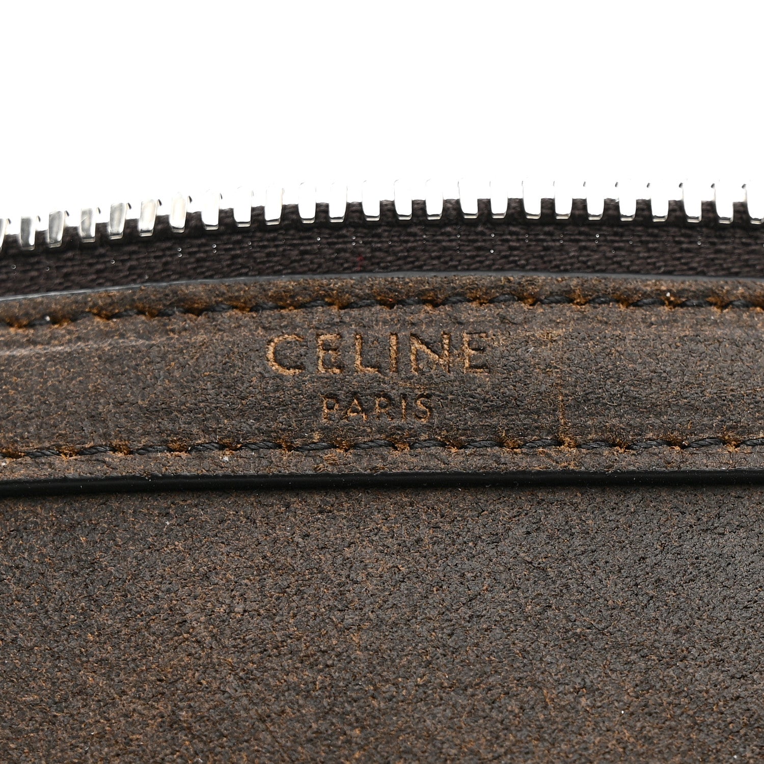 Celine Waxed Suede Calfskin Large Boston Bag Brown 8 of 11