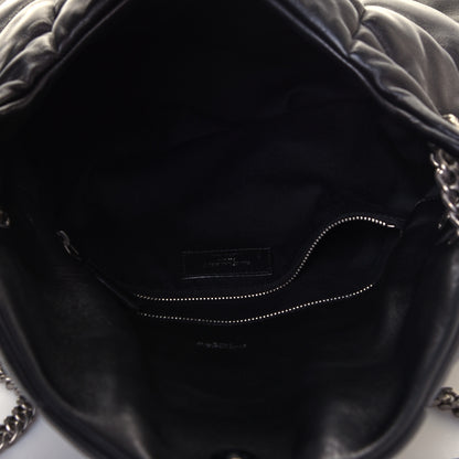 Saint Laurent Lambskin Quilted Medium Loulou Puffer Monogram Chain Satchel Black 5 of 12
