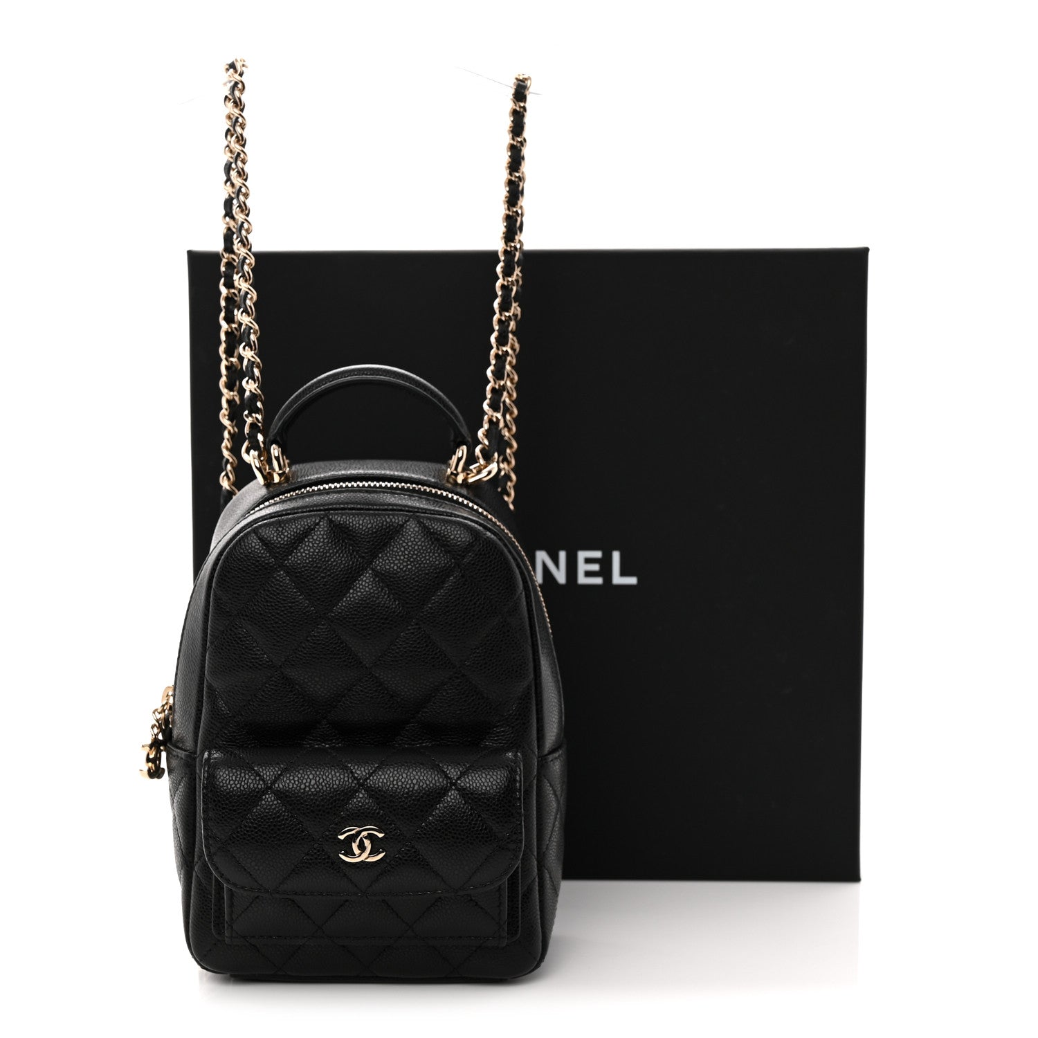 Chanel Caviar Quilted CC Mini Classic Backpack Black