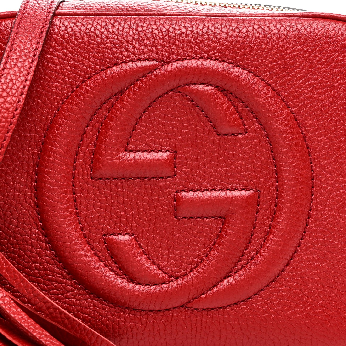 Pebbled Calfskin Small Soho Disco Bag Tabasco Red