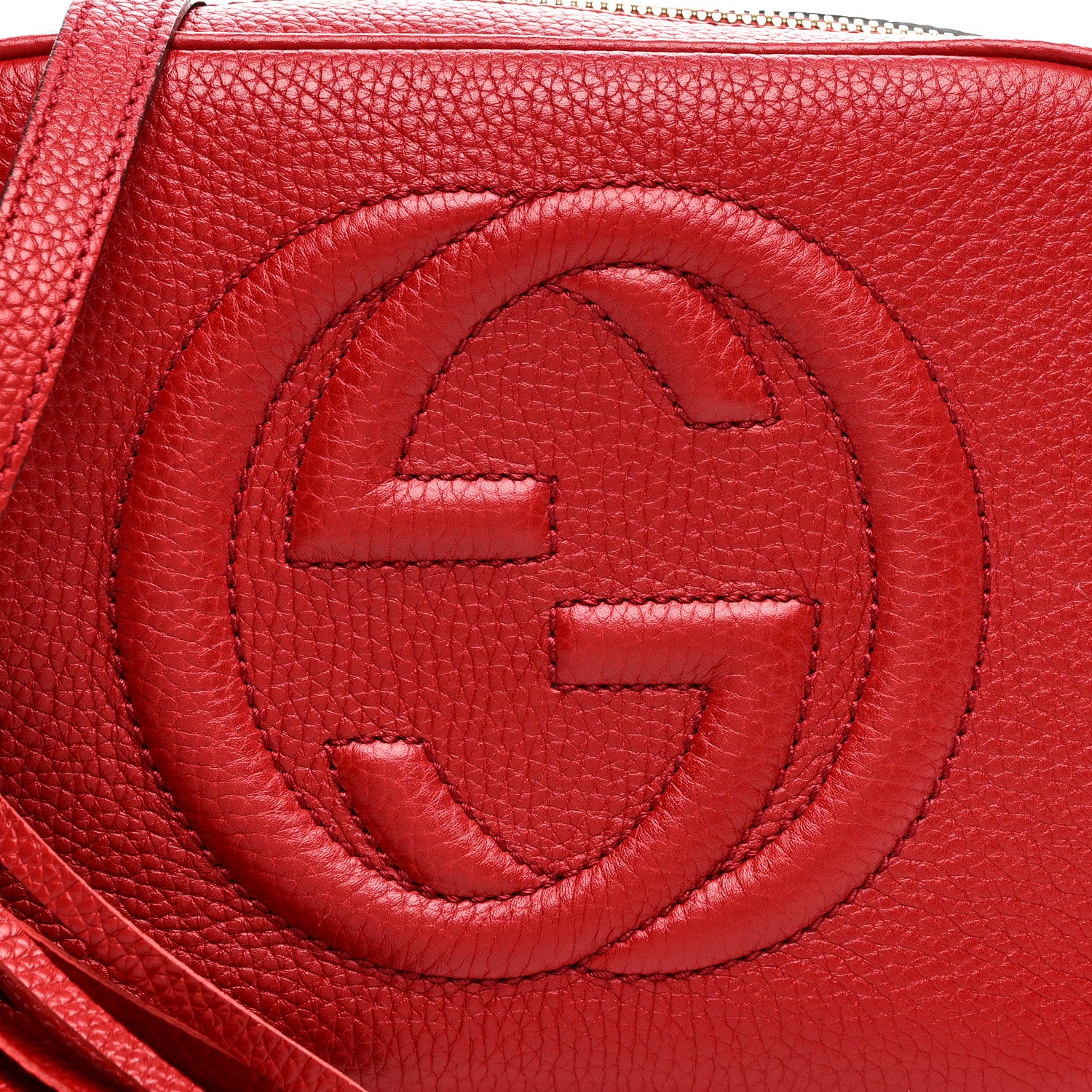 Gucci Pebbled Calfskin Small Soho Disco Bag Tabasco Red 8 of 10