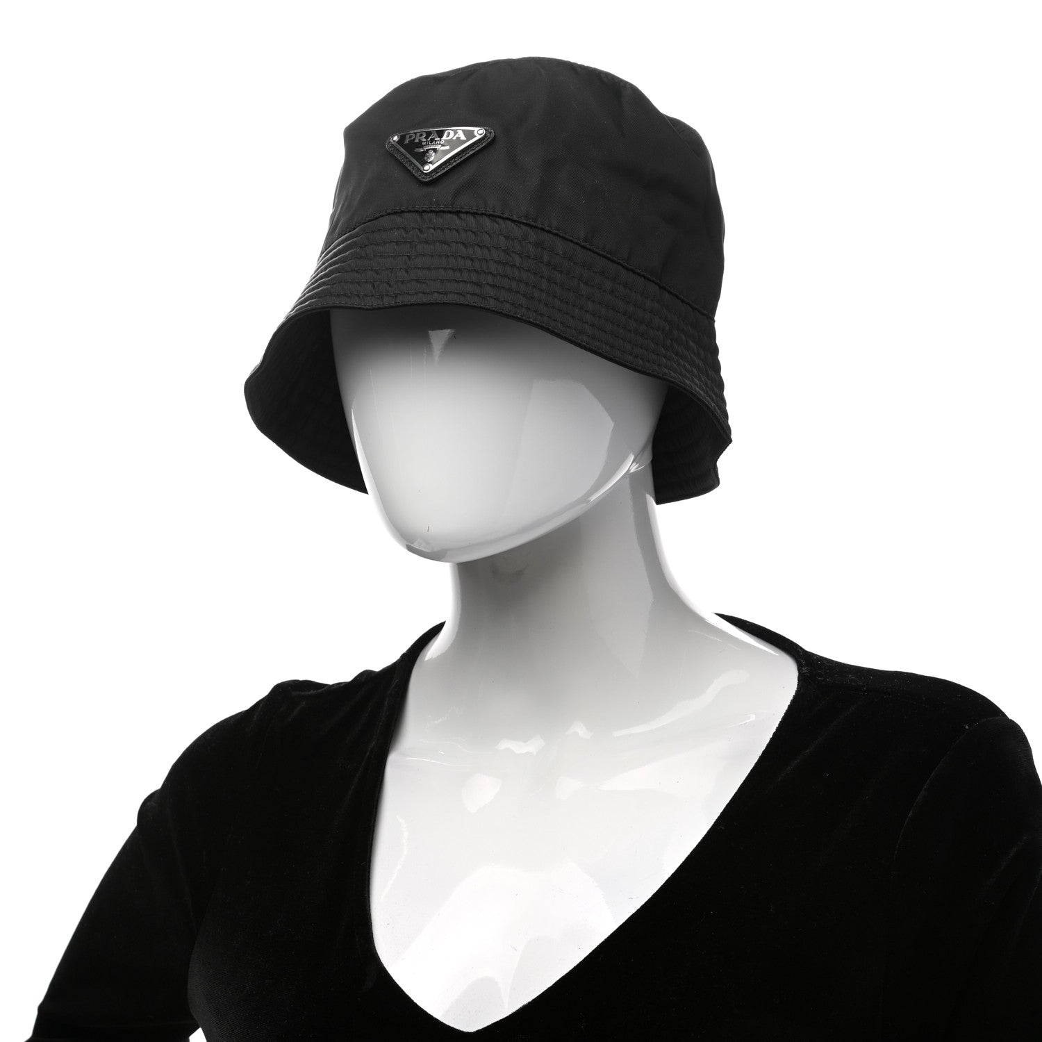 Prada Nylon Bucket Hat M Black 2 of 8