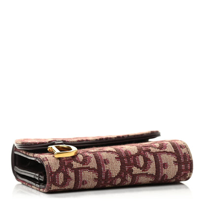 Christian Dior Oblique Saddle Lotus Wallet Burgundy 4 of 8