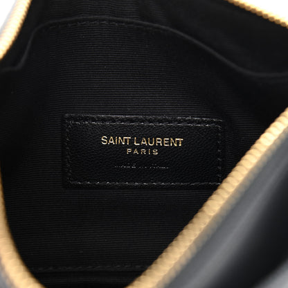 Saint Laurent Grain De Poudre Chevron Monogram Bill Pouch Storm 6 of 7