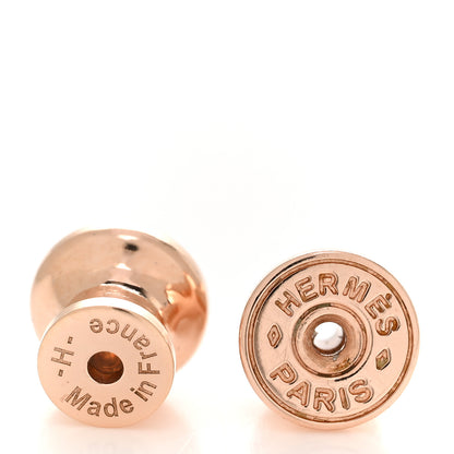 Hermes Rose Gold Lacquered Mini Pop H Earrings White 4 of 6