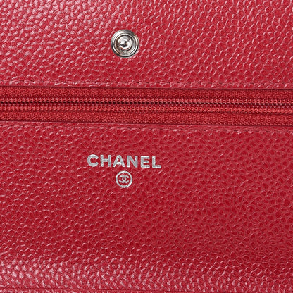 Chanel Caviar Quilted Wallet On Chain WOC Dark Pink 6 of 9