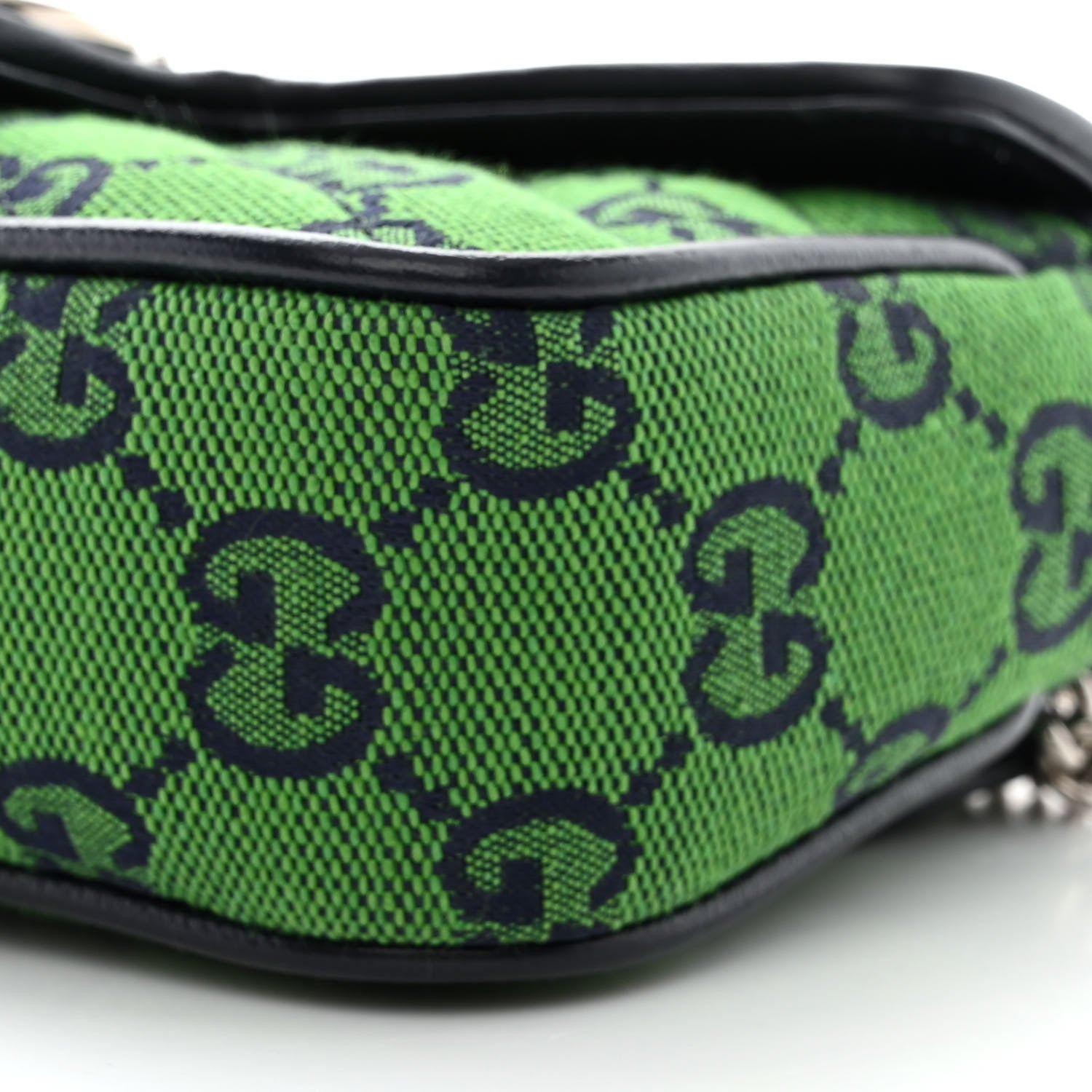 Gucci Monogram Multicolor Matelasse Diagonal Super Mini GG Marmont Shoulder Bag Green Blue 10 of 11