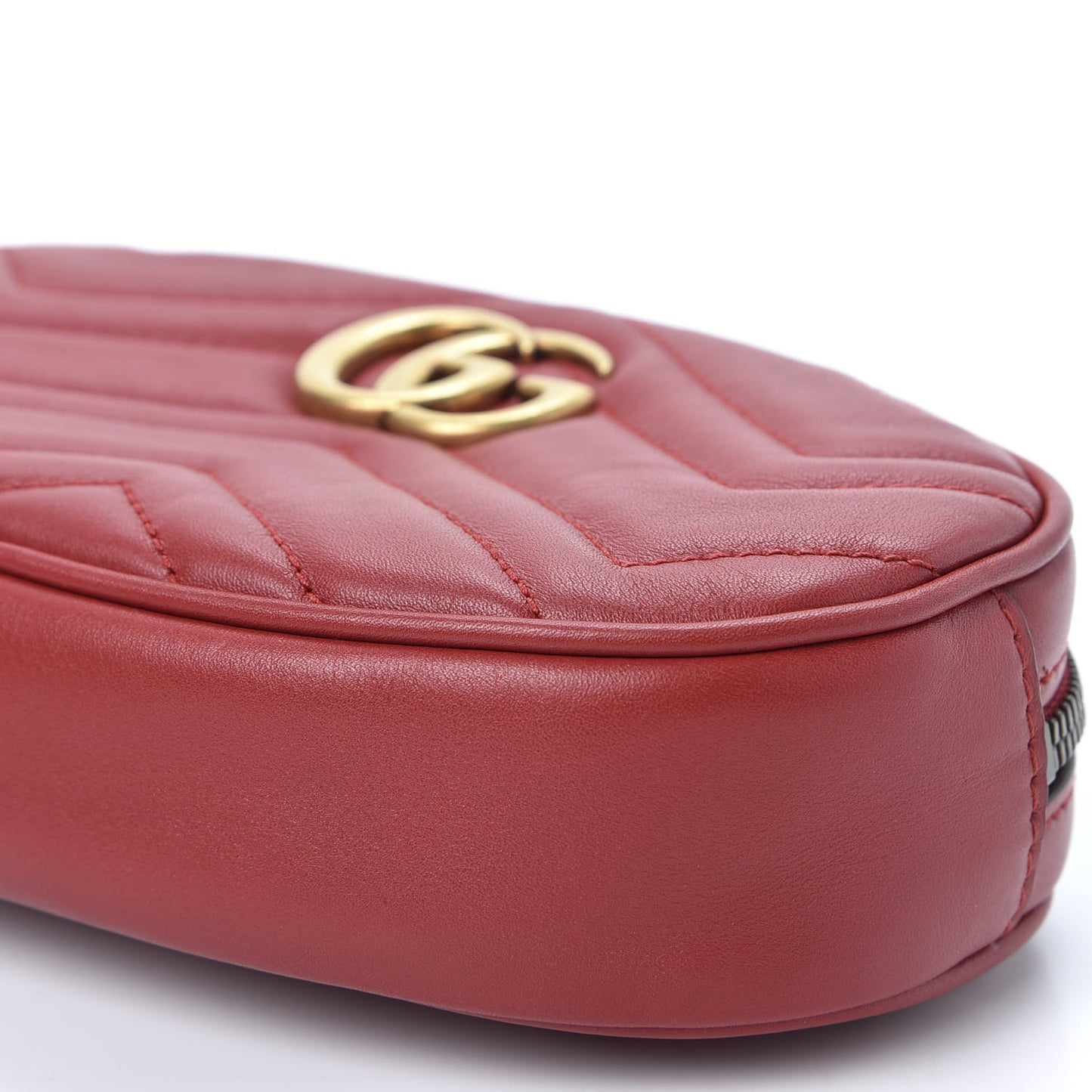 Calfskin Matelasse GG Marmont Belt Bag 95 38 Hibiscus Red