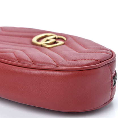Gucci Calfskin Matelasse GG Marmont Belt Bag 95 38 Hibiscus Red 6 of 14