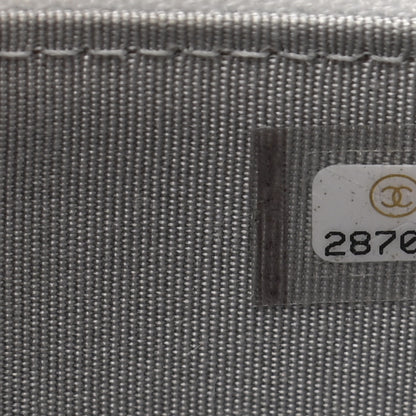 Chanel Caviar Quilted Classic Zip Boy Pouch Grey 6 of 8