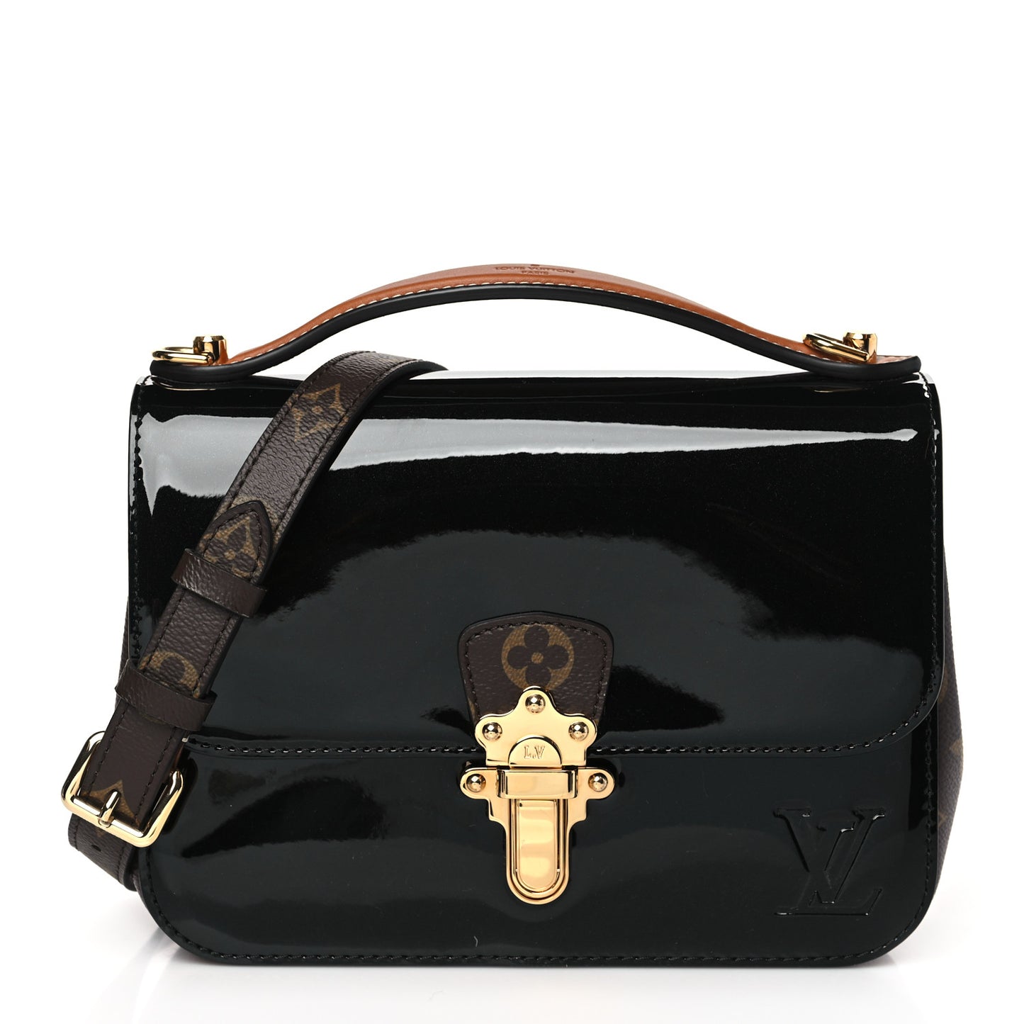 Patent Calfskin Monogram Cherrywood BB Black