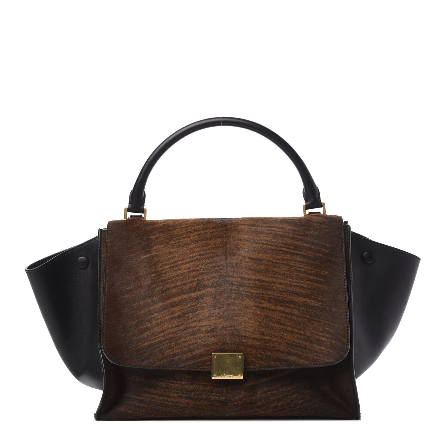 Shaded Pony Hair Calfskin Medium Trapeze Brown