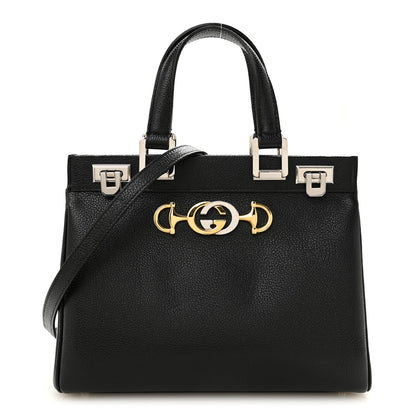 Gucci Grainy Calfskin Small Zumi Top Handle Bag Black 1 of 10