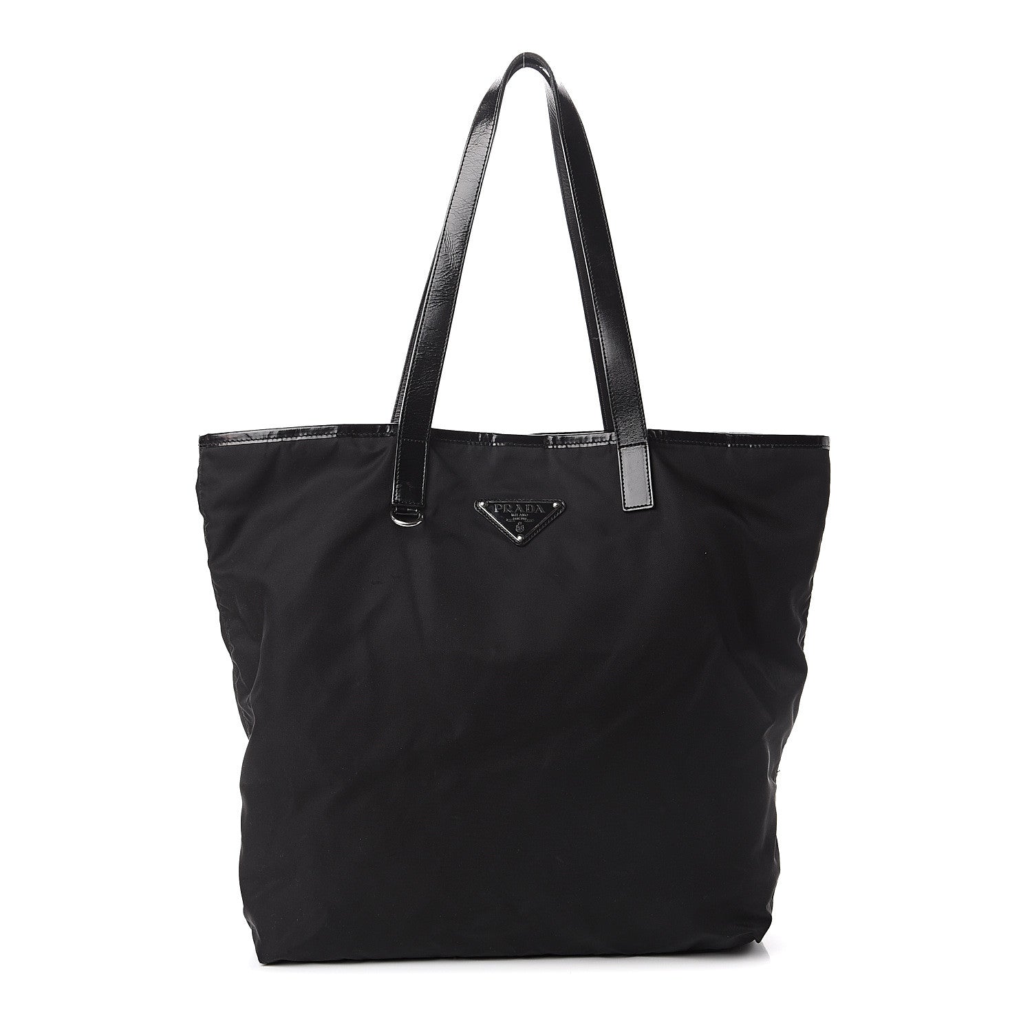 Prada Tessuto Nylon Soft Calf Tote Nero Black 1 of 8