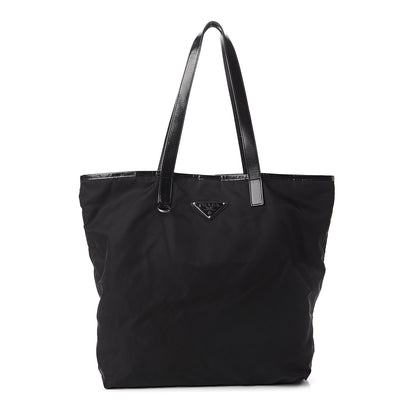 Prada Tessuto Nylon Soft Calf Tote Nero Black 1 of 8