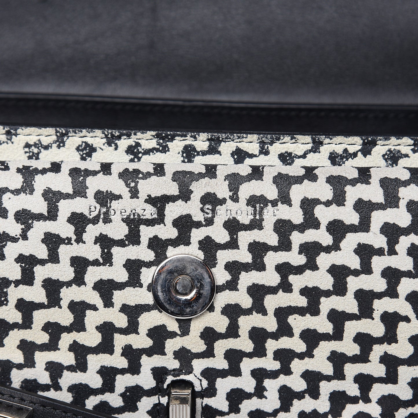 Suede Tweed Print Mini PS11 Classic Shoulder Bag Off White