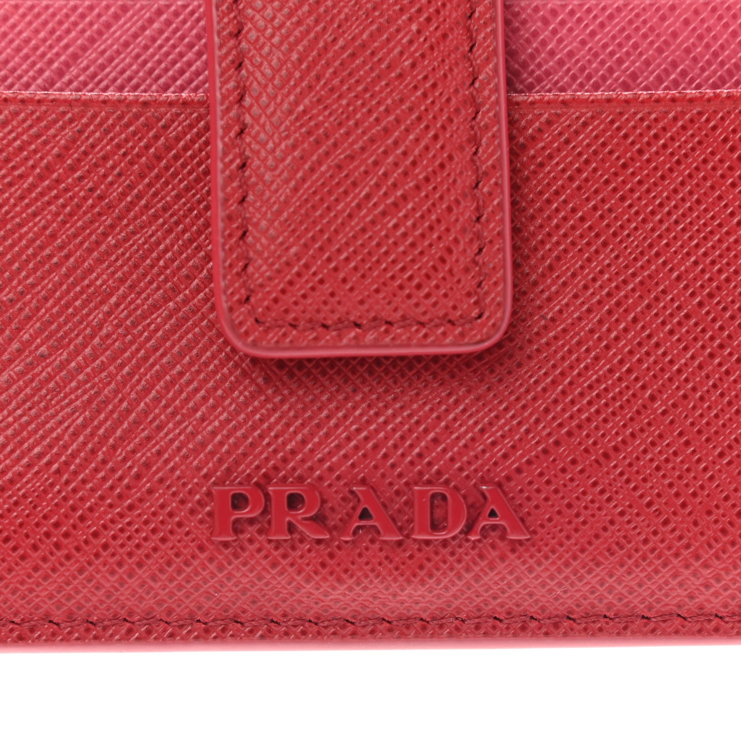 Saffiano Metal Card Holder Fuoco Peonia
