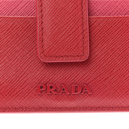 Prada Saffiano Metal Card Holder Fuoco Peonia 7 of 12