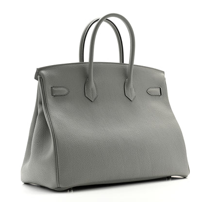 Hermes Togo Verso Birkin 35 Gris Mouette Bleu Agate 3 of 11