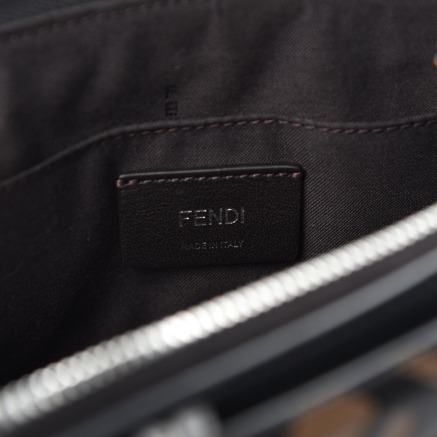 Fendi Vitello Dolce Bi-Color FF 1974 Embossed Mini By The Way Boston Bag Black Maya 8 of 10