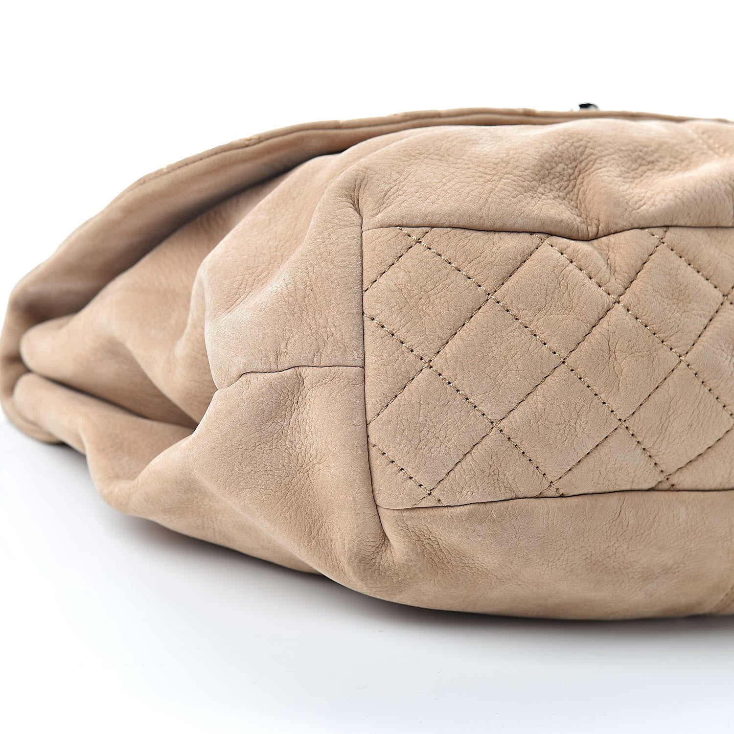 Chanel Suede Quilted Large Trianon Messenger Flap Beige 9 of 11