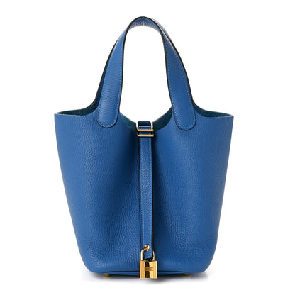 Hermes Taurillon Clemence Picotin Lock 18 PM Mykonos 1 of 11