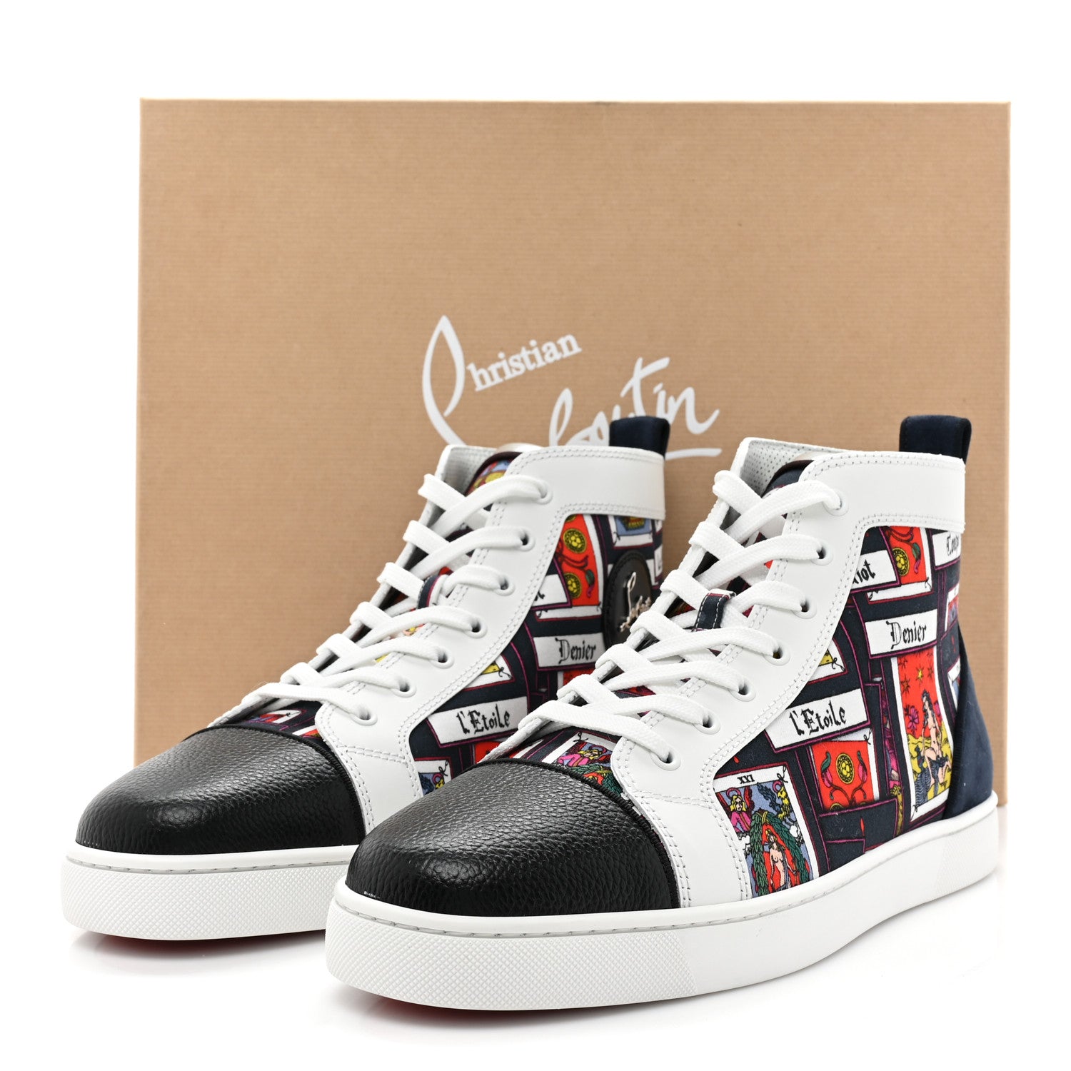 Christian Louboutin Mens Louis Tarot Print Orlato Flat Sneakers 44 Black Multicolor 14 of 14
