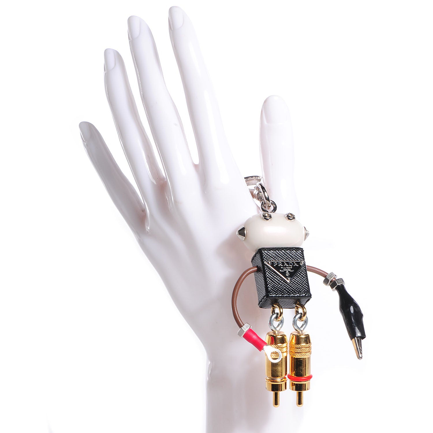 Prada Saffiano Edward Robot Trick Keychain 2 of 5