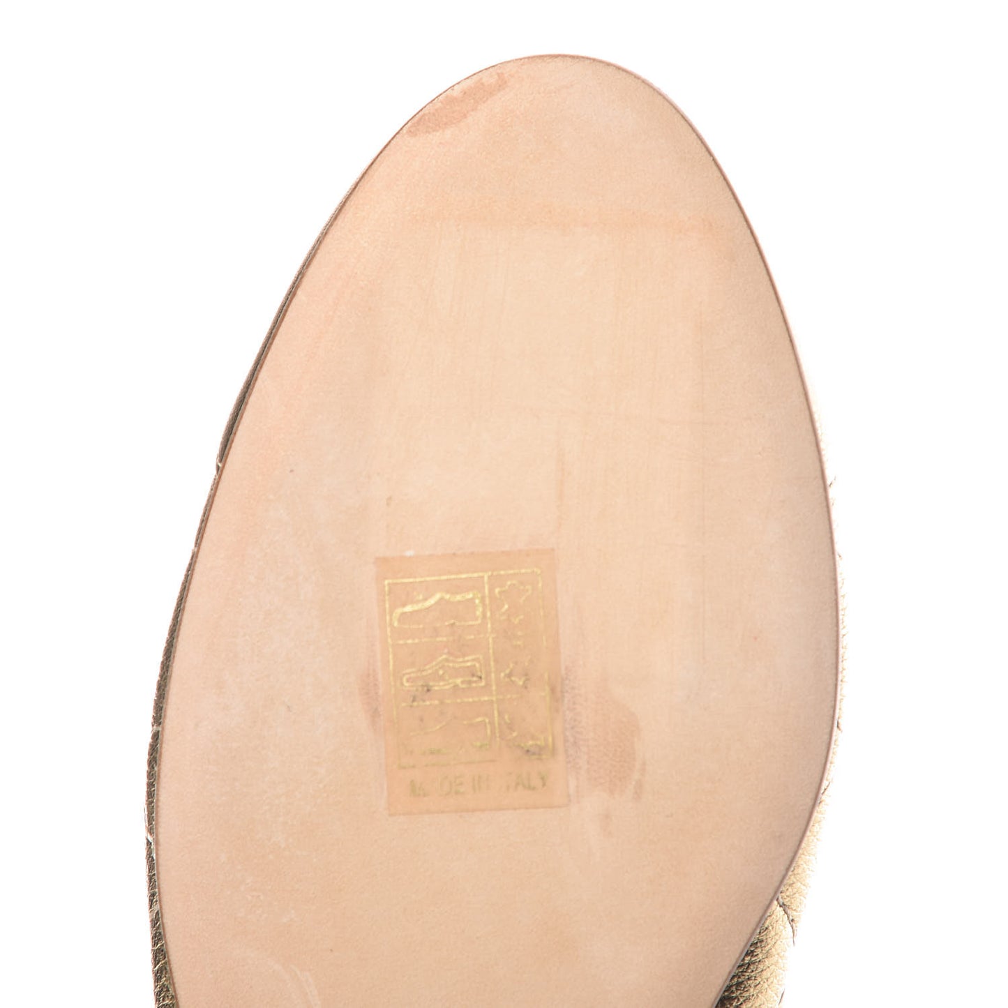 Metallic Lambskin Quilted Cap Toe Ballerina Flats 36 Gold