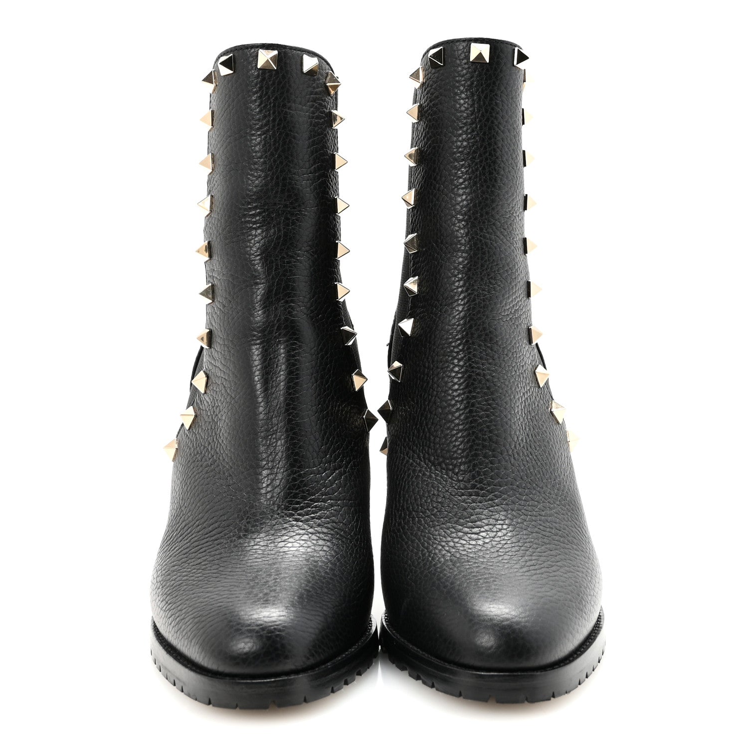 Valentino Garavani Grained Calfskin Rockstud Chelsea 80mm Ankle Boots 39 Black 3 of 10