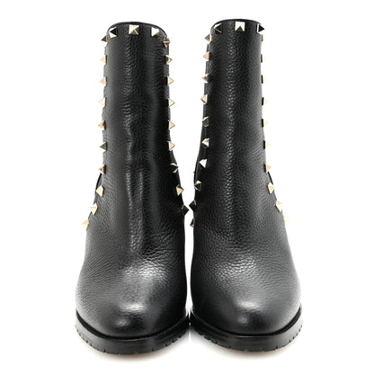Valentino Garavani Grained Calfskin Rockstud Chelsea 80mm Ankle Boots 39 Black 3 of 10