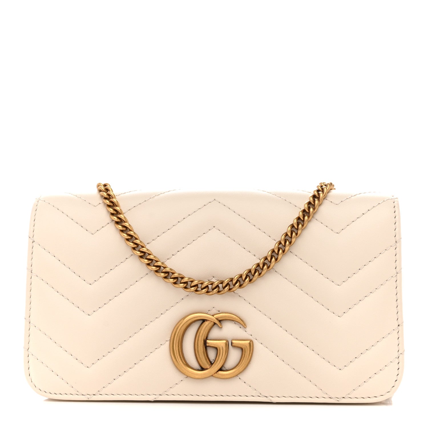 Gucci Calfskin Matelasse GG Marmont Mini Bag White 1 of 9