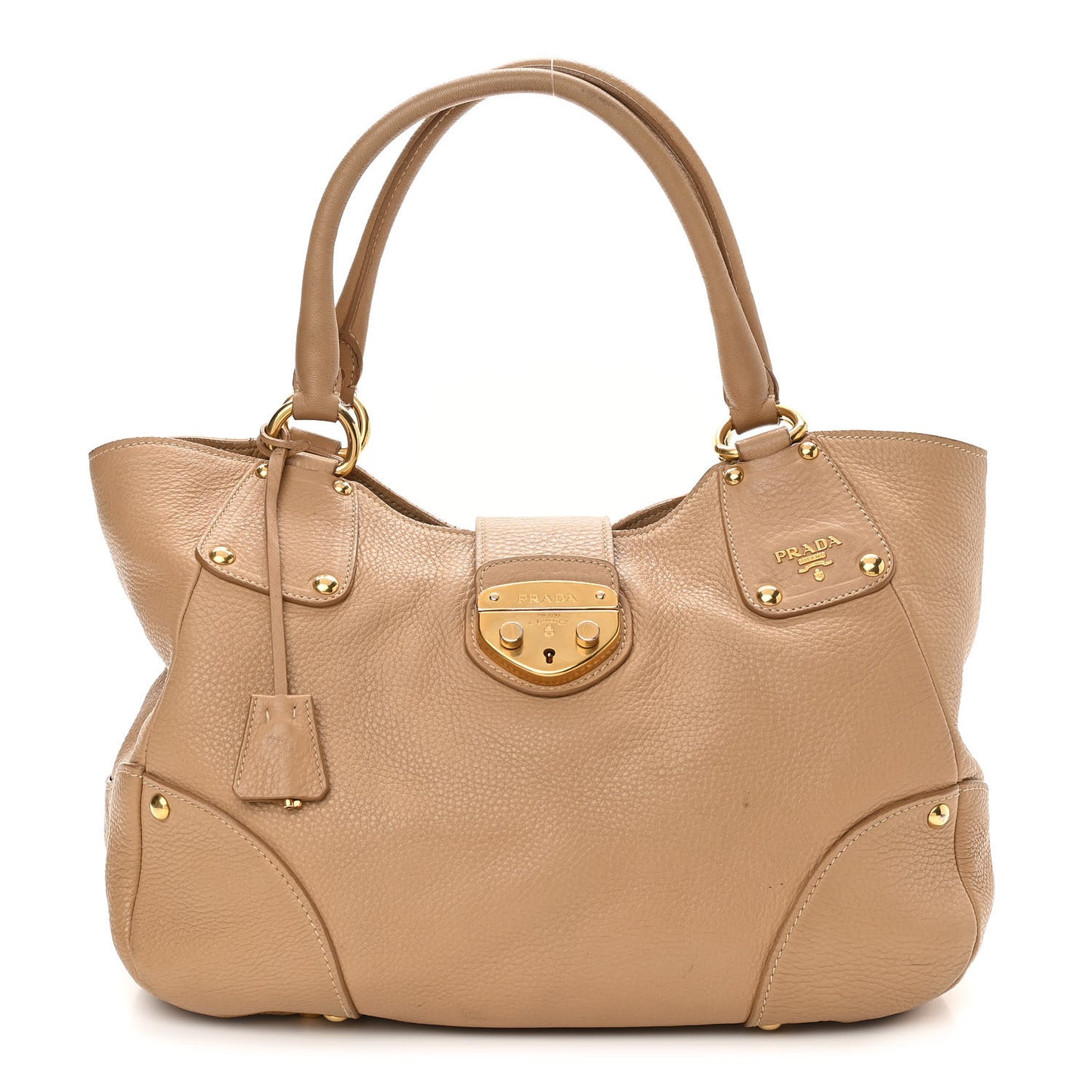 Vitello Daino Pushlock Tote Sughero