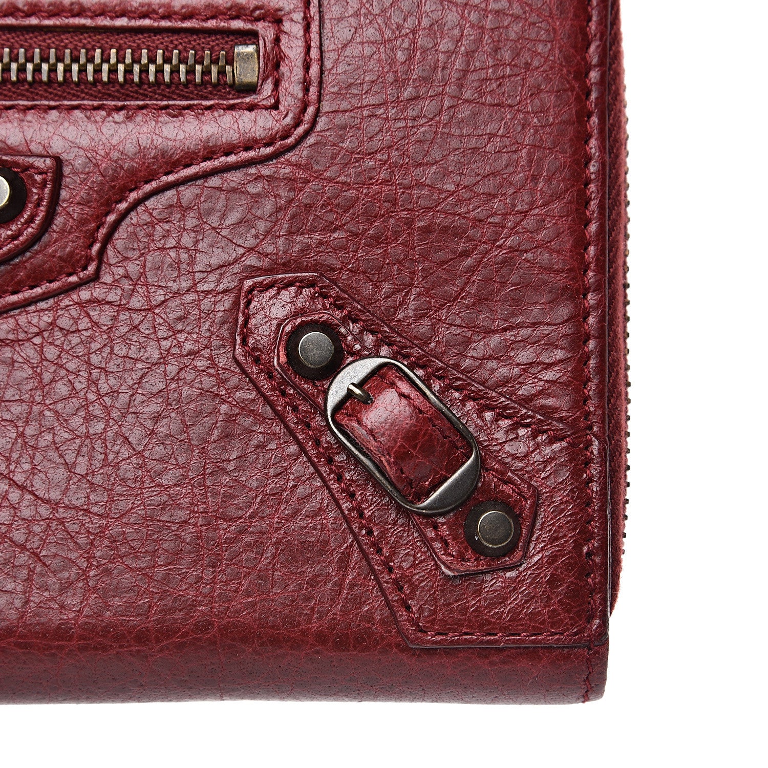 Balenciaga Agneau Classic Hardware Continental Zip Around Wallet Rouge Cerise 9 of 11