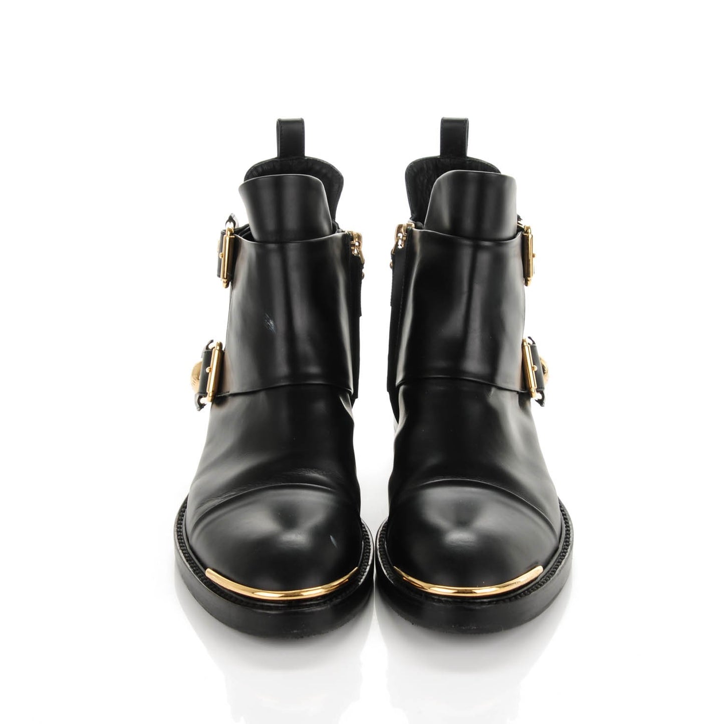 Calfskin Valley Flat Ankle Boots 38.5 Black