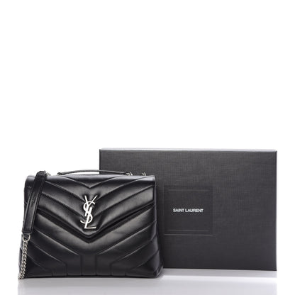 Saint Laurent Calfskin Y Quilted Monogram Small Loulou Chain Satchel Black 11 of 11