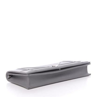 Christian Dior Grained Calfskin Large Diorama Croisiere Chain Wallet Grey 4 of 9