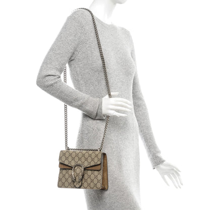 Gucci GG Supreme Monogram Mini Dionysus Shoulder Bag Taupe 2 of 6