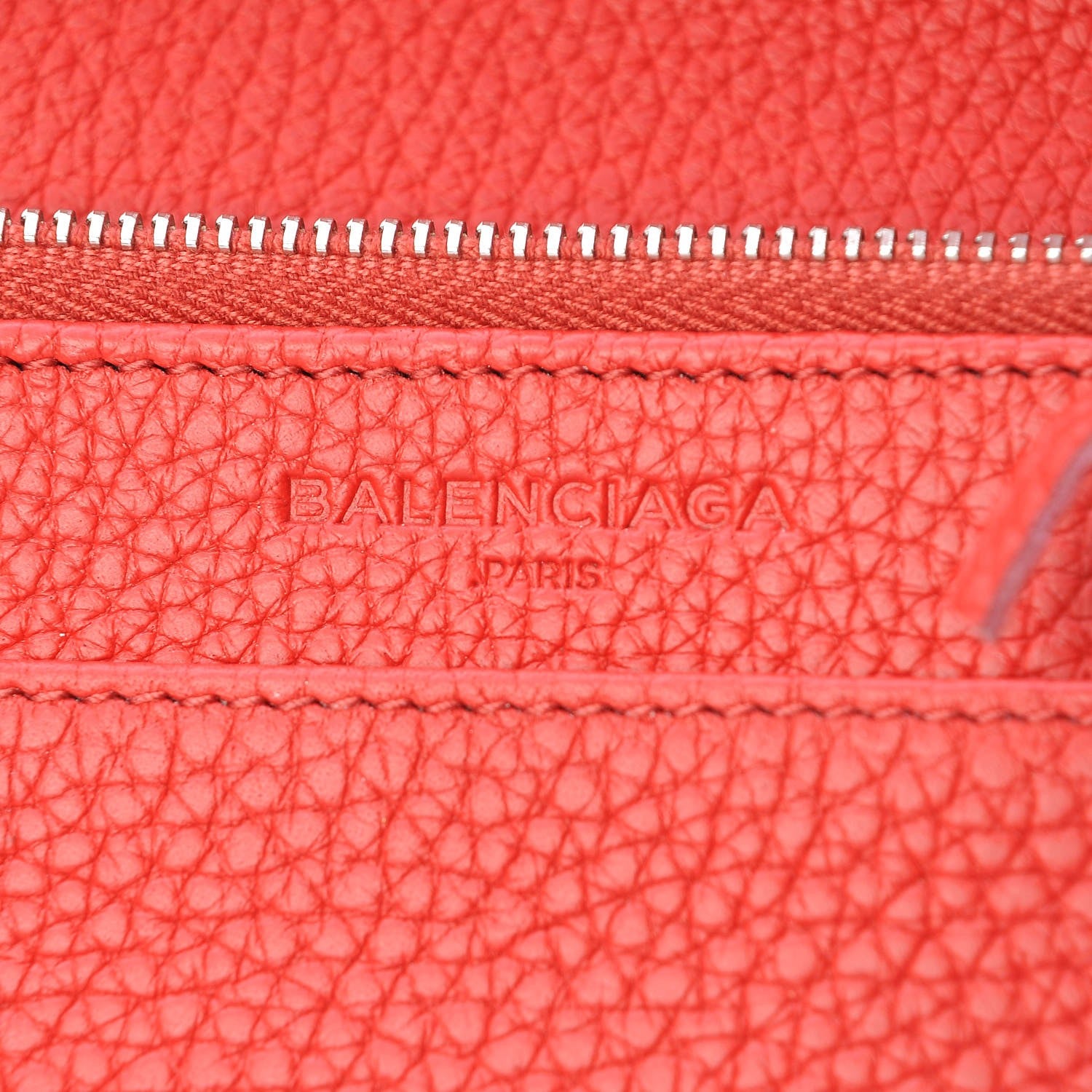 Balenciaga Vibrato Calfskin Classic Silver Hardware Wallet on Chain Rouge Cerise 6 of 9