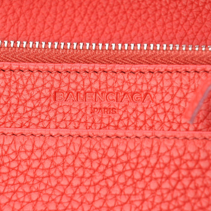 Balenciaga Vibrato Calfskin Classic Silver Hardware Wallet on Chain Rouge Cerise 6 of 9