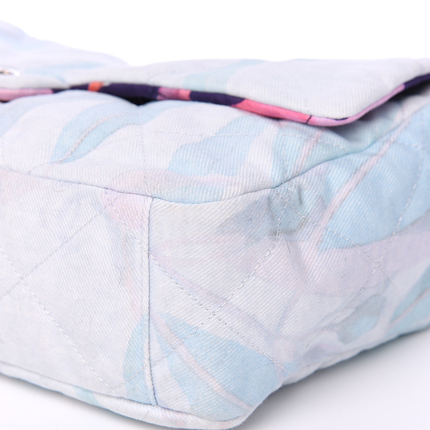 Canvas Quilted Jungle Jeans Flap White Multicolor