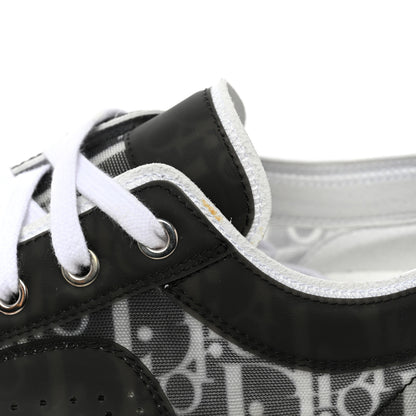 Christian Dior Technical Canvas Mesh Oblique Printed Mens B23 Low Top Sneakers 40 Black White 9 of 10